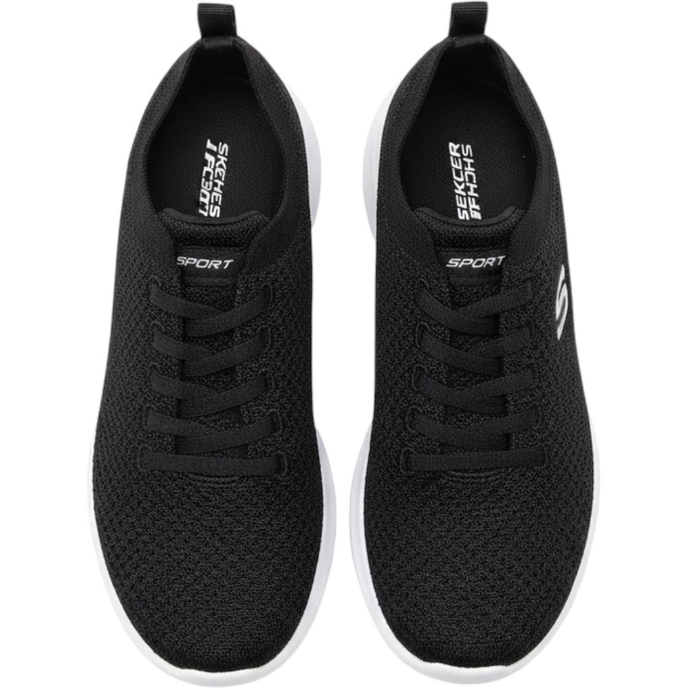 S Sport by Skechers Womens Black Knit Memory Foam Sneakers F190-10 Size 8